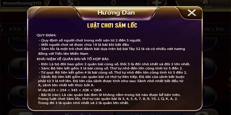 Hiểu luật chơi Sâm lốc Sunwin